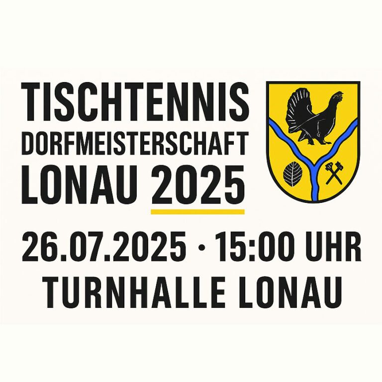 🏓 Tischtennis-Dorfmeisterschaft Lonau 2025 Beitragsbild