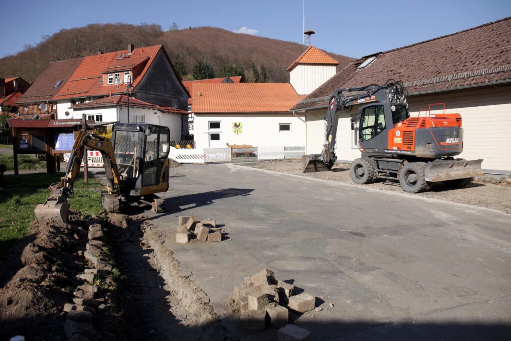 Bauarbeiten am Dorfgemeinschaftshaus in Lonau