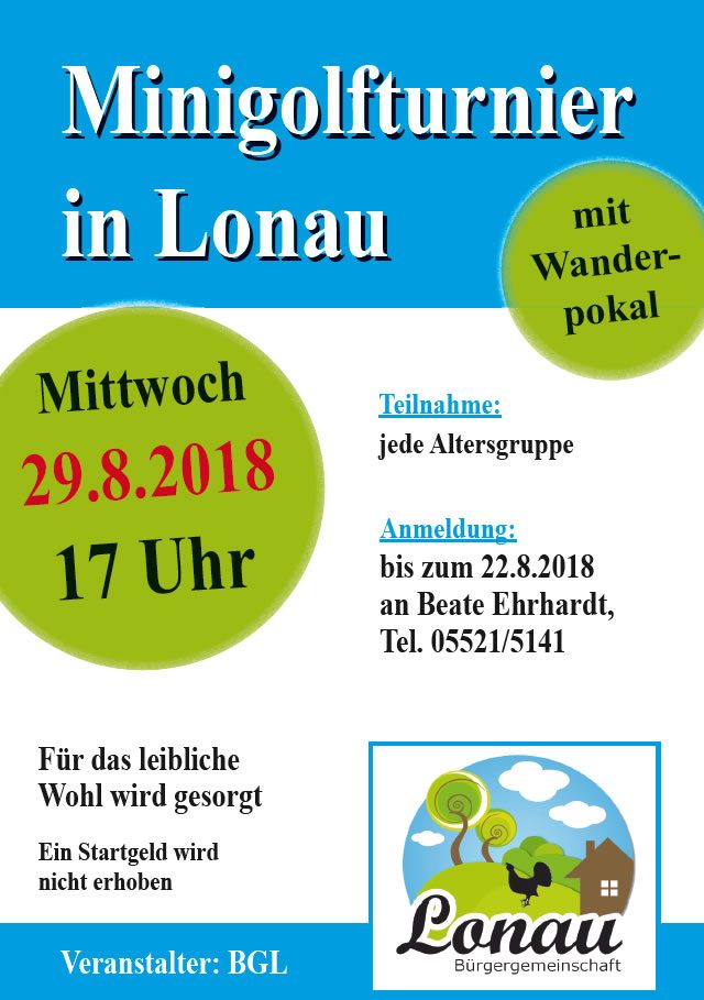 Minigolfturnier in Lonau